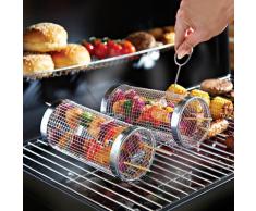 Grillkorb rollbar mit Grill-Gabel zum Drehen