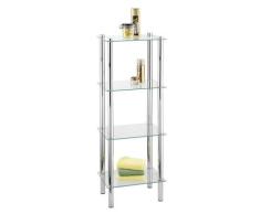Standregal Yago viereckig 4 Ablagen aus Edelstahl & Glas WENKO