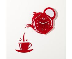 Wanduhr "Kaffeklatsch" rot