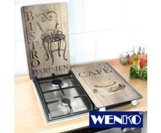 WENKO Herdabdeckplatte Universal Bistro 2er-Set, für alle Herdarten
