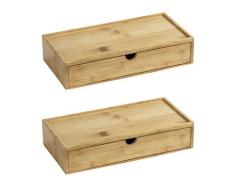 Aufbewahrungsbox „Terra“ mit Schublade, 2er Set, Bambus WENKO