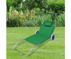 VCM Gartenliege Sonnenliege rollbar Grün