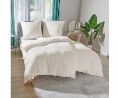 Tencel Bettwäsche beige mit Kühleffekt 3-tlg.: Bettbezug, Kissenbezug + Bettlaken Eldo