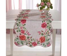 Tischläufer "Rosen" mit Languettenrand 40 x 140 cm Eldo