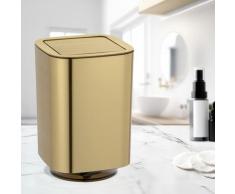 WENKO Schwingdeckeleimer Mod. Auron Gold, Kosmetikeimer mit Schwingdeckel, 5,5 l