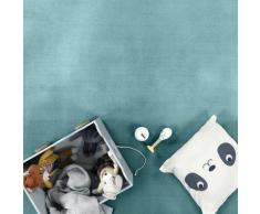 Kurzflor-Teppich TATAMI 475 Blau Rund Paco Home