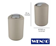 WENKO Schwingdeckeleimer Brasil Taupe L, 6,5 Liter