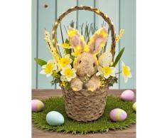 LED-Osterdeko Henkelkorb mit Osterhase Eldo