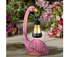Dekofigur Flamingo mit Solar-Laterne