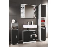 VCM Badmöbelset Badezimmer Set "Zalo III" Schwarz 4-tlg.