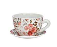 Blumentopf Pflanztasse "Blumen" aus Keramik klein