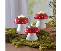 Teelichthalter "Fliegenpilze" 3er-Set Eldo