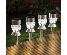 Solarleuchten "Kristall" 4er-Set Gainsborough