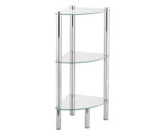 Eckregal Yago 3 Ablagen aus Edelstahl & Glas WENKO