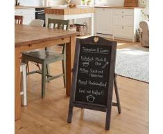 Werbetafel HWC-E51, Aufsteller Kreidetafel, 66x37x27cm Shabby-Look Vintage ~ grau-braun