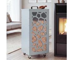 Pelletbehälter HWC-Q30 Waben, Pelletbox Aufbewahrungsbox für z.B. Tierfutter, Rollen Füße 86x37x37cm ~ weiß-hellgrau
