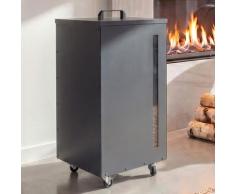 Pelletbehälter HWC-Q30, Pelletbox, Aufbewahrungsbox für z.B. Tierfutter, Sichtfenster Rollen 86x36x36cm ~ anthrazit