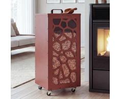Pelletbehälter HWC-Q30 Waben, Pelletbox Aufbewahrungsbox für z.B. Tierfutter, Rollen Füße 86x37x37cm ~ kupferfarben