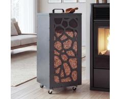 Pelletbehälter HWC-Q30 Waben, Pelletbox Aufbewahrungsbox für z.B. Tierfutter, Rollen Füße 86x37x37cm ~ anthrazit