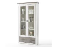 Vitrinenschrank weiß Kiefer massiv Cordoba