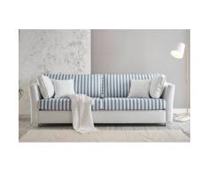 Sofa 3-Sitzer weiss blau gestreift Wales