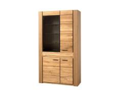 Vitrinenschrank 4-tuerig 110 cm Volo Eiche teilmassiv geölt