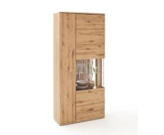 Vitrinenschrank Eiche Bianco teilmassiv 90 cm Santa Fe