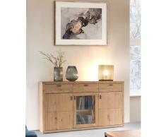 Sideboard 3-türig Eiche bianco teilmassiv SERRA