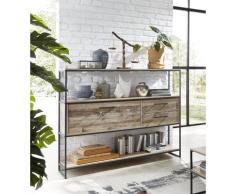 Highboard 138x120 cm Used Style Mix Metallgestell ROOF