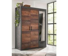 Kleiderschrank 3-türig 150x201 cm used-look QUEENS