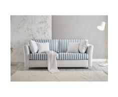 Sofa 2-3 Sitzer weiss blau gestreift Wales