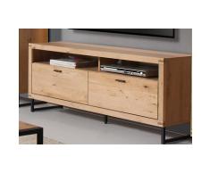 TV-Lowboard Eiche bianco teilmassiv 138 cm SERRA