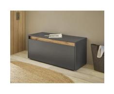 Garderobenbank Schuhschrank 100 cm anthrazit + Eiche grifflos Boston