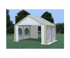 Partyzelt Pavillon 4x4m Modular Pro PVC wasserdicht braun / weiß