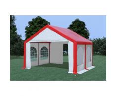 Partyzelt Pavillon 4x4m Modular Pro PVC wasserdicht rot / weiß