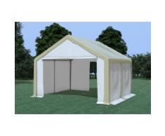 Partyzelt Pavillon 4x4m Modular Pro PVC wasserdicht braun / weiß
