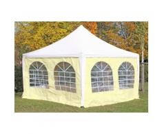 Pavillon 4x4m weiß / beige PVC Pagodenzelt Arabica Profi wasserdicht