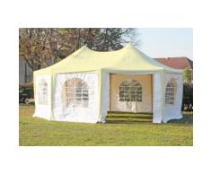 Pavillon 5x6,8m beige / weiß PVC Pagodenzelt Arabica Profi wasserdicht