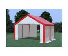 Partyzelt Pavillon 4x4m Modular Pro PVC wasserdicht rot / weiß