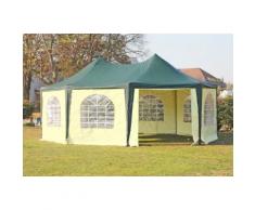 Pavillon 5x6,8m grün / beige PVC Pagodenzelt Arabica Profi wasserdicht
