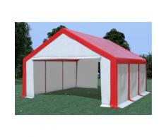 Partyzelt Pavillon 5x6m Modular Pro PVC wasserdicht rot / weiß