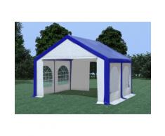Partyzelt Pavillon 4x4m Modular Pro PVC wasserdicht blau / weiß