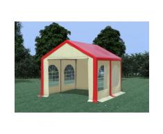 Partyzelt Pavillon 3x4m Modular Pro PVC wasserdicht rot / beige