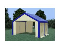 Partyzelt Pavillon 4x4m Modular Pro PVC wasserdicht blau / beige