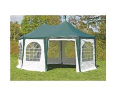 Pavillon 4x5,5m grün / weiß PVC Pagodenzelt Arabica Profi wasserdicht