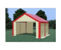 Partyzelt Pavillon 4x4m Modular Pro PVC wasserdicht rot / beige