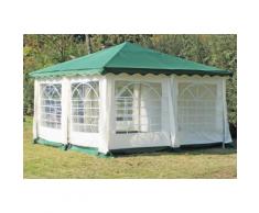 Pavillon 4x4m grün Polyester / PVC Gartenpavillon DeLuxe wasserdicht