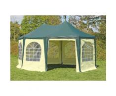 Pavillon 4x5,5m grün / beige PVC Pagodenzelt Arabica Profi wasserdicht