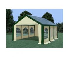 Partyzelt Pavillon 4x6m Modular Pro PVC wasserdicht grün / beige