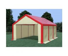 Partyzelt Pavillon 4x6m Modular Pro PVC wasserdicht rot / beige
